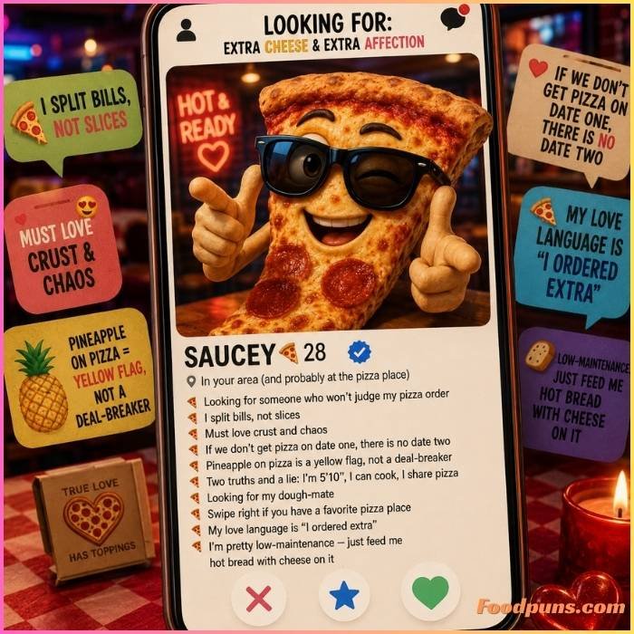 Pizza Puns for Dating App Bios